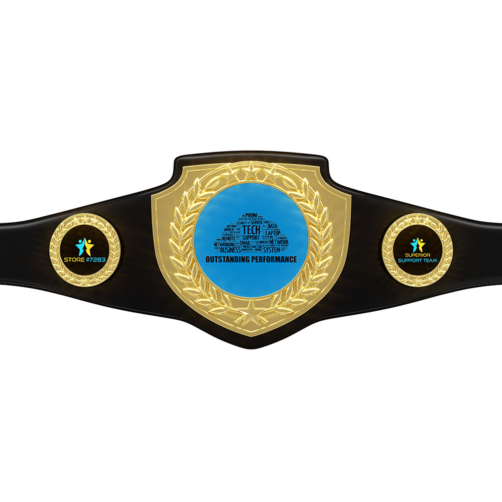 Express Bright Shield Championship Belt in Texture Tone Black - Image 3