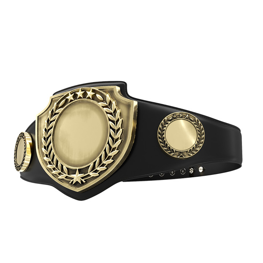 Antique Shield Championship Belt in Black
