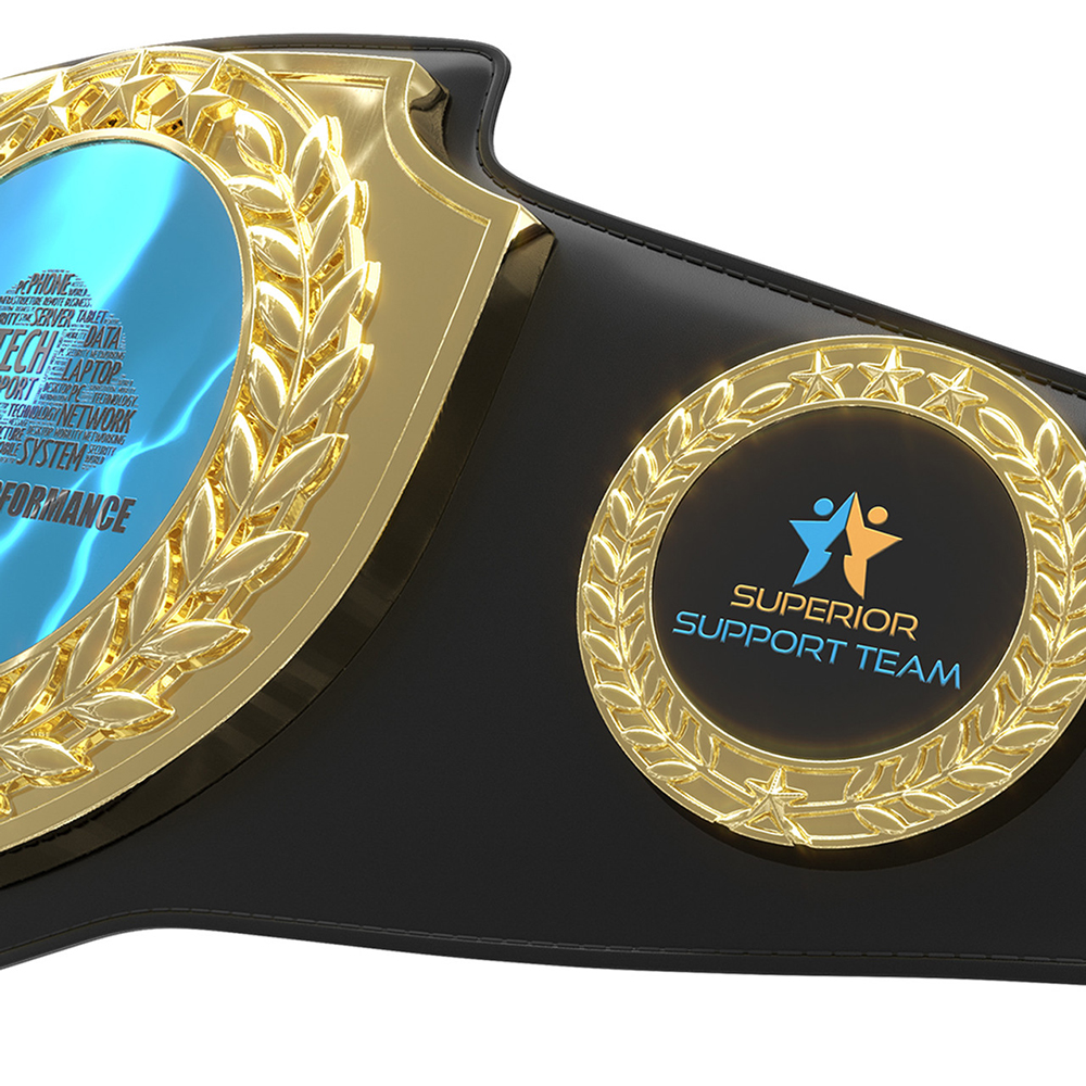 Express Bright Shield Championship Belt in Texture Tone Black - Image 5