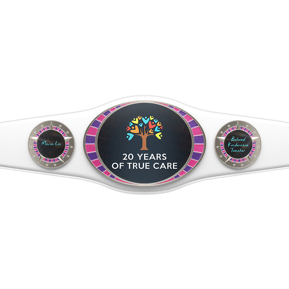 Express Juniors Championship Belt in Texture Tone White
