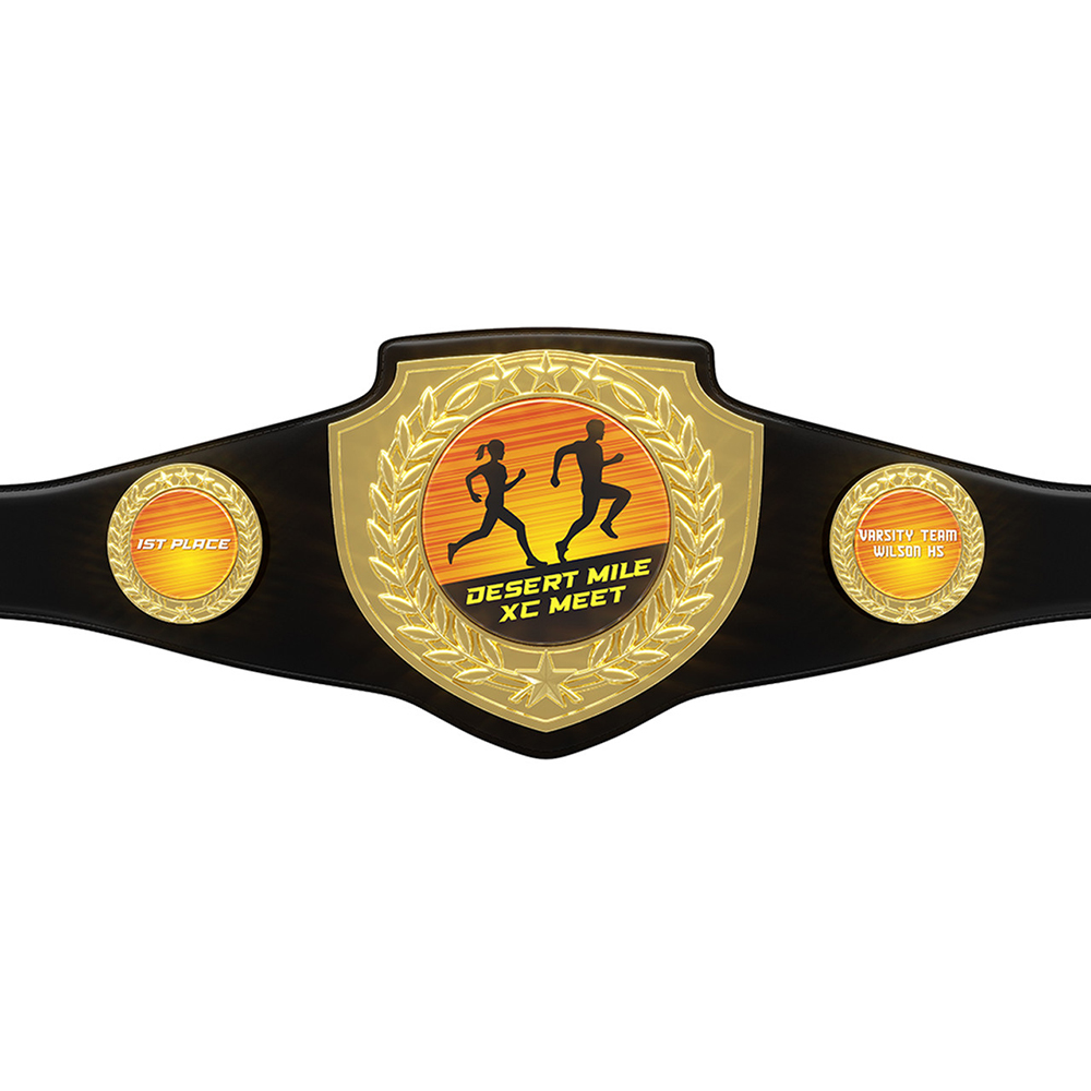 Express Bright Shield Championship Belt in Vibraprint Black