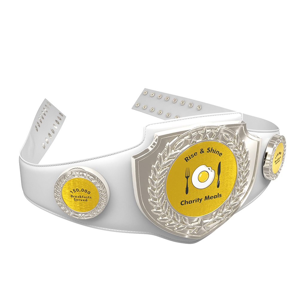 Express Bright Shield Championship Belt in Texture Tone White