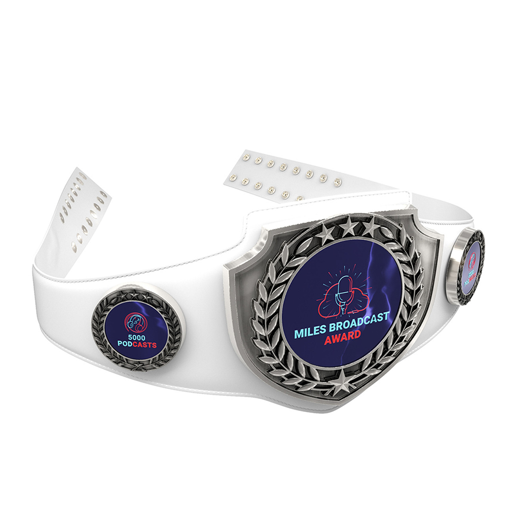 Express Antique Shield Championship Belt in Texture Tone White