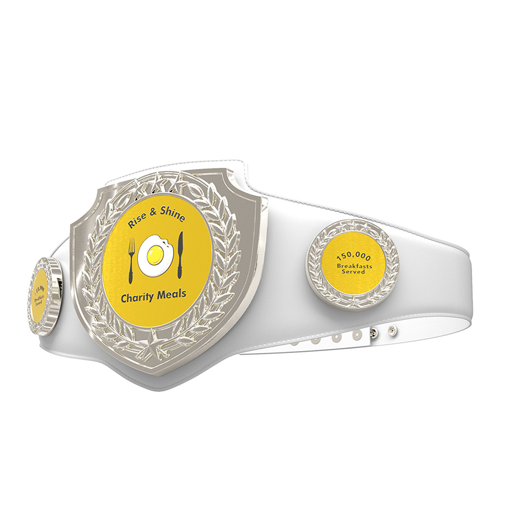Express Bright Shield Championship Belt in Texture Tone White