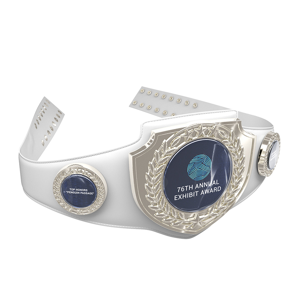 Express Bright Shield Championship Belt in Vibraprint  White