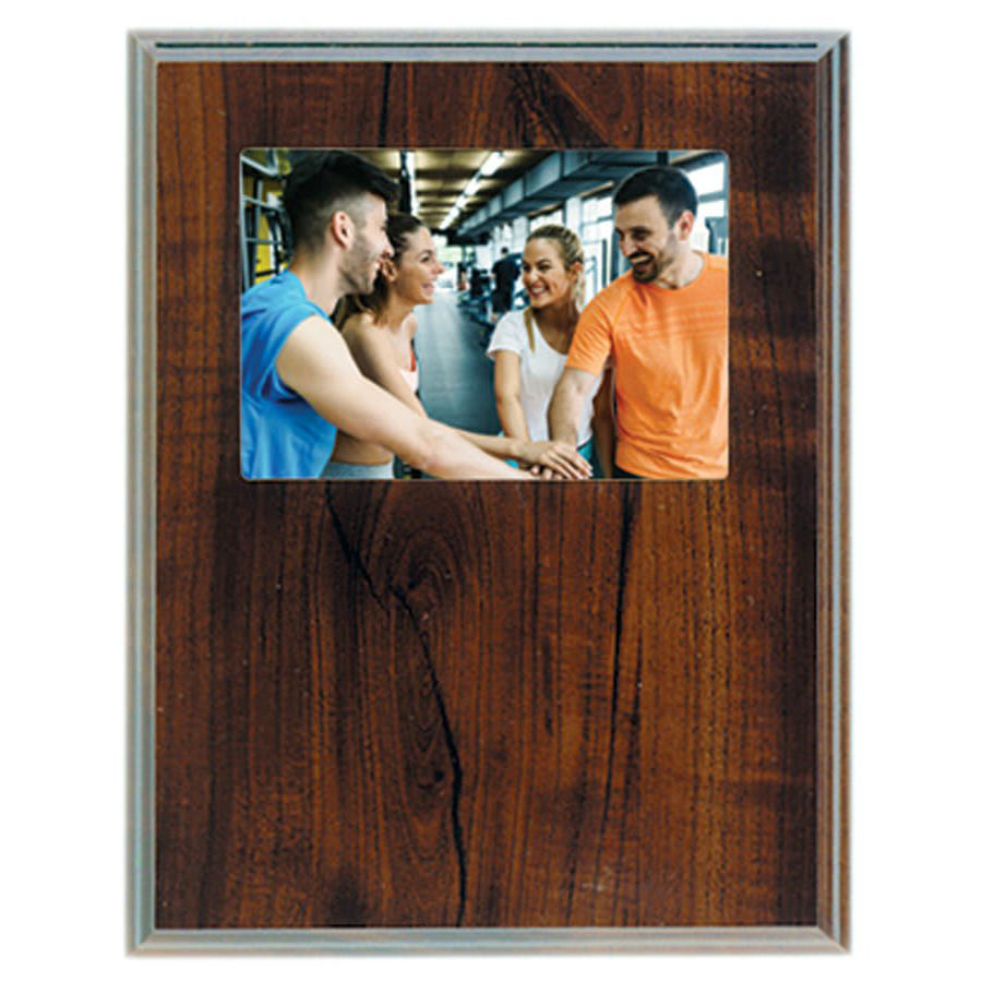 7″ x 9″ Cherry Finish Slide-In Frame Plaque with 5″ x 3 1/2″ Window