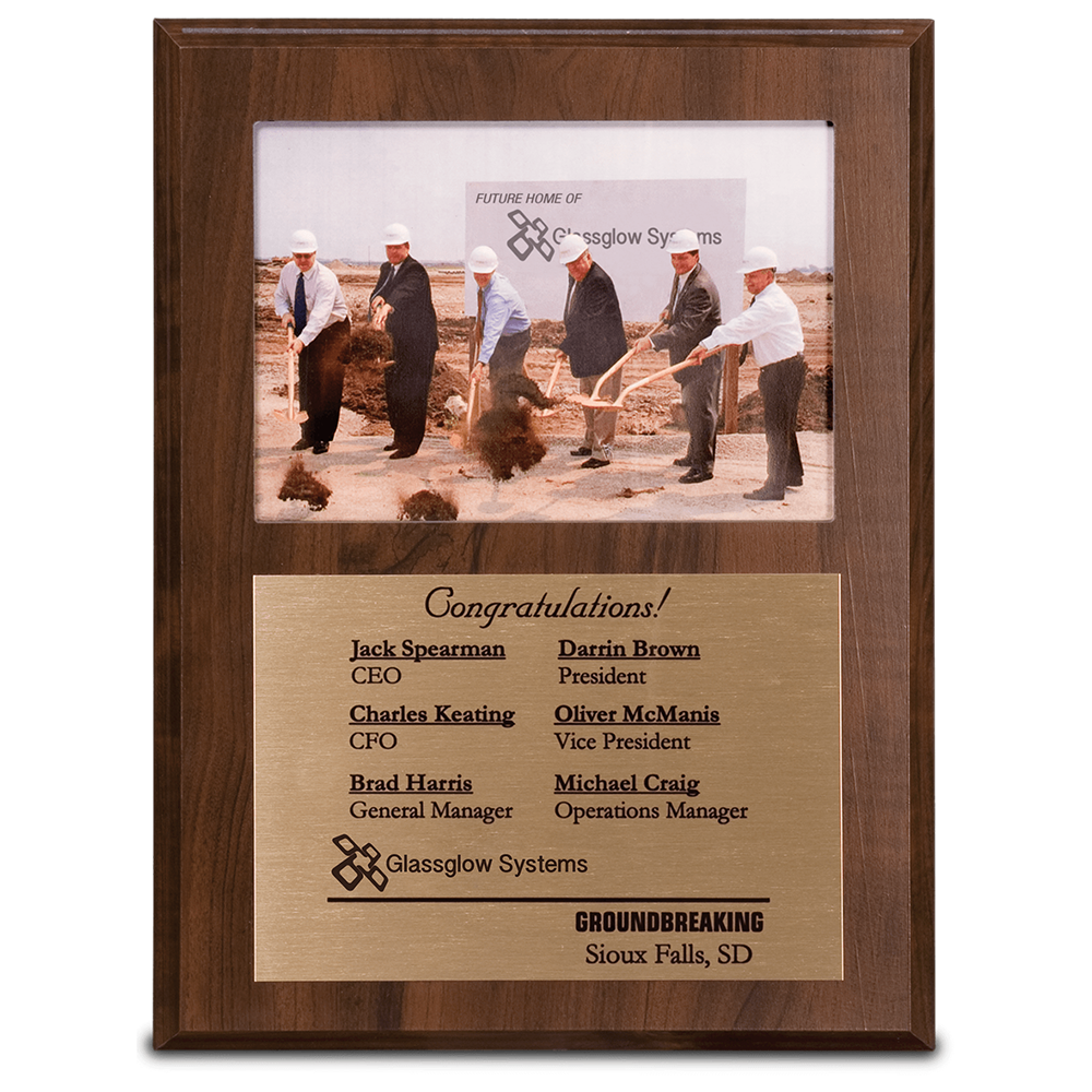 9″ x 12″ Cherry Finish Slide-In Frame Plaque with 7″ x 5″ Window