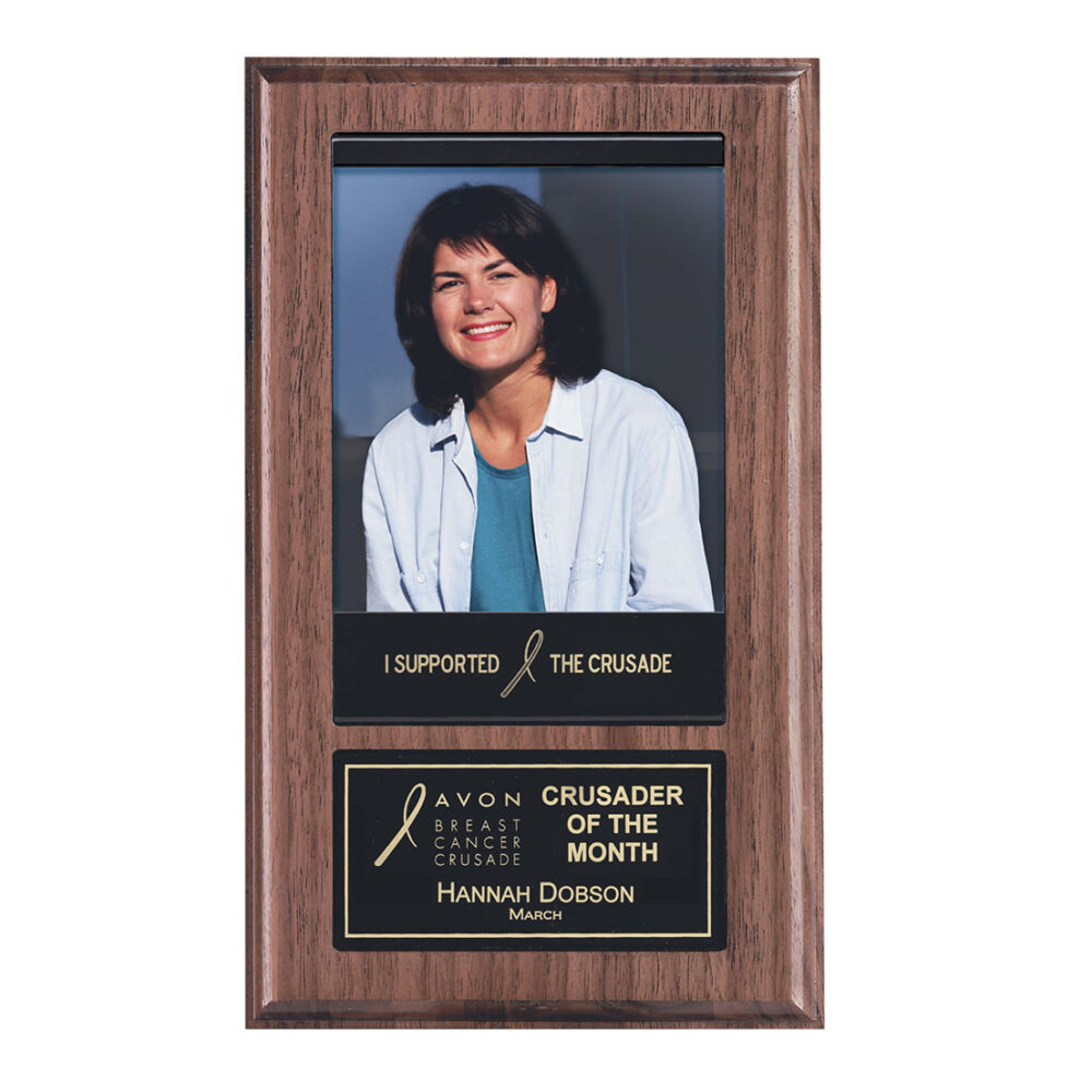 6″ x 10″ Recognition Pocket Photo Plaque w/ 2″ x 4″ plate & 4″ x 6″ photo holder
